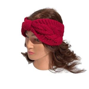 Red Braided Winter Stretch Headbands